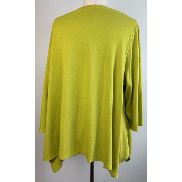 Chalet et Ceci Artsy Lagenlook Asymmetic Hem 3/4 Sleeve Tunic Bamboo B52402 - Picture 4 of 11